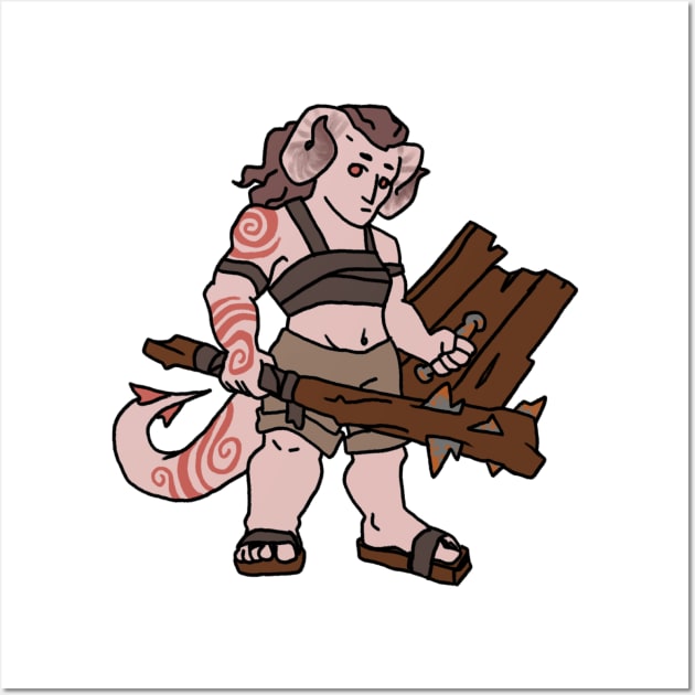 Tiefling Barbarian Wall Art by NathanBenich